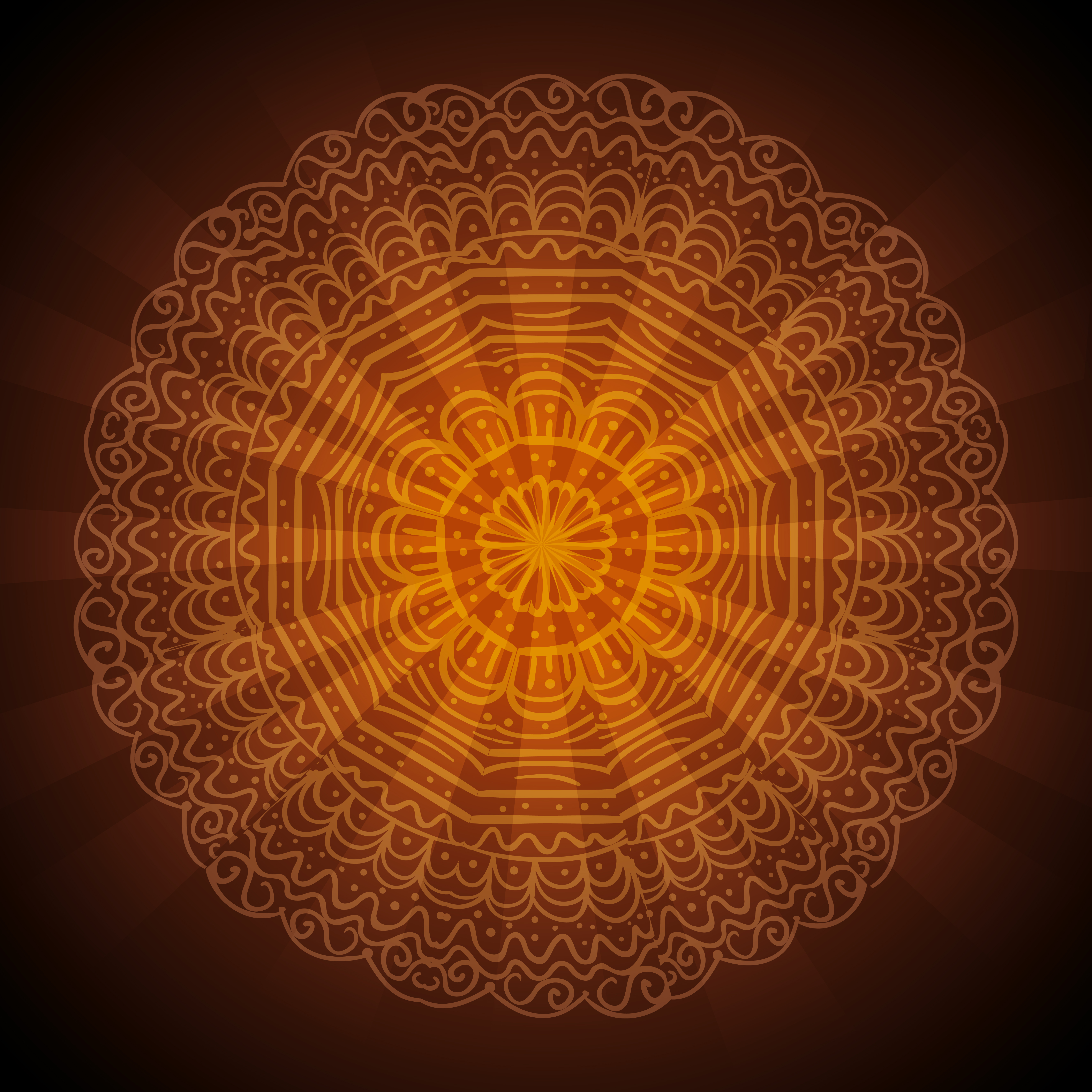 happy diwali festival of lights with mandala vector illustration design